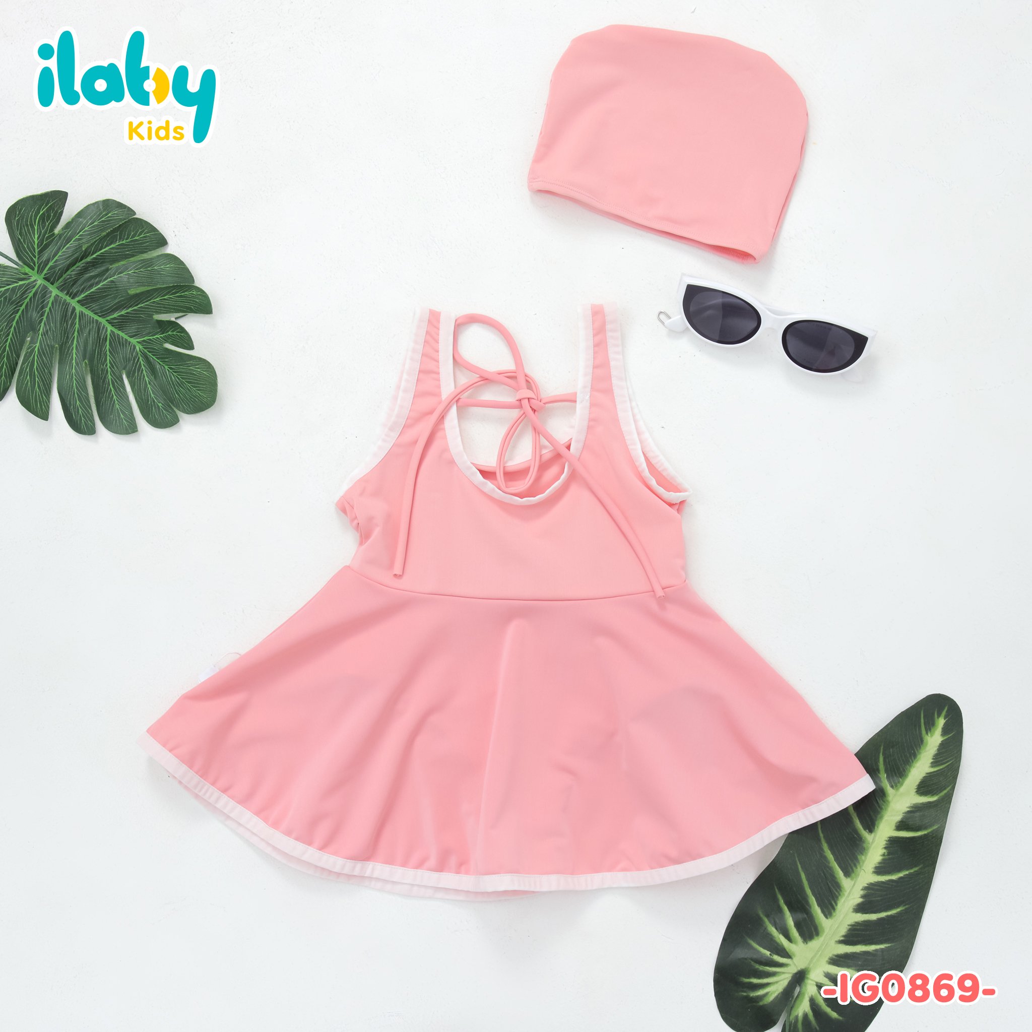Set váy + mũ bơi bé gái/Bikini body (2-10 tuổi)
