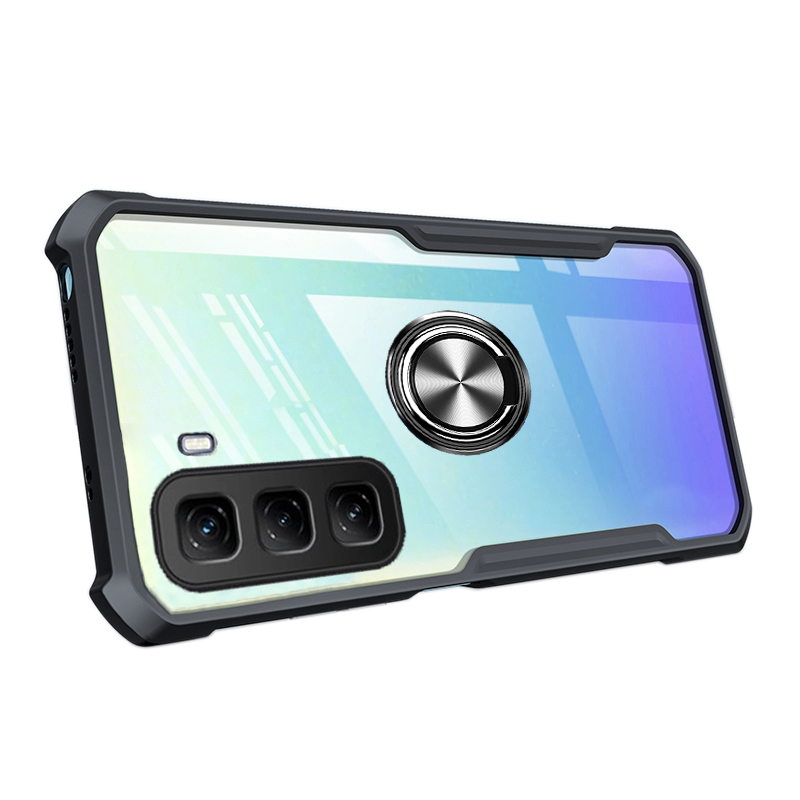 Phone case infinix Hot 60i 60 Hard Clear Transparent Shockproof Armor Car Adsorb Holder Ring Back Cover infinix Hot 60 60i Case. 