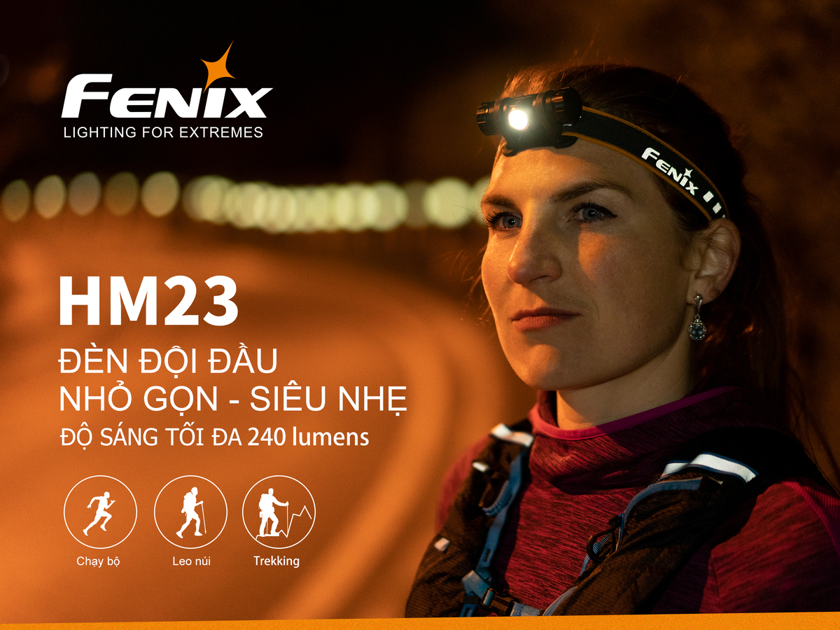 Đèn pin đội đầu, đeo trán Fenix HM23