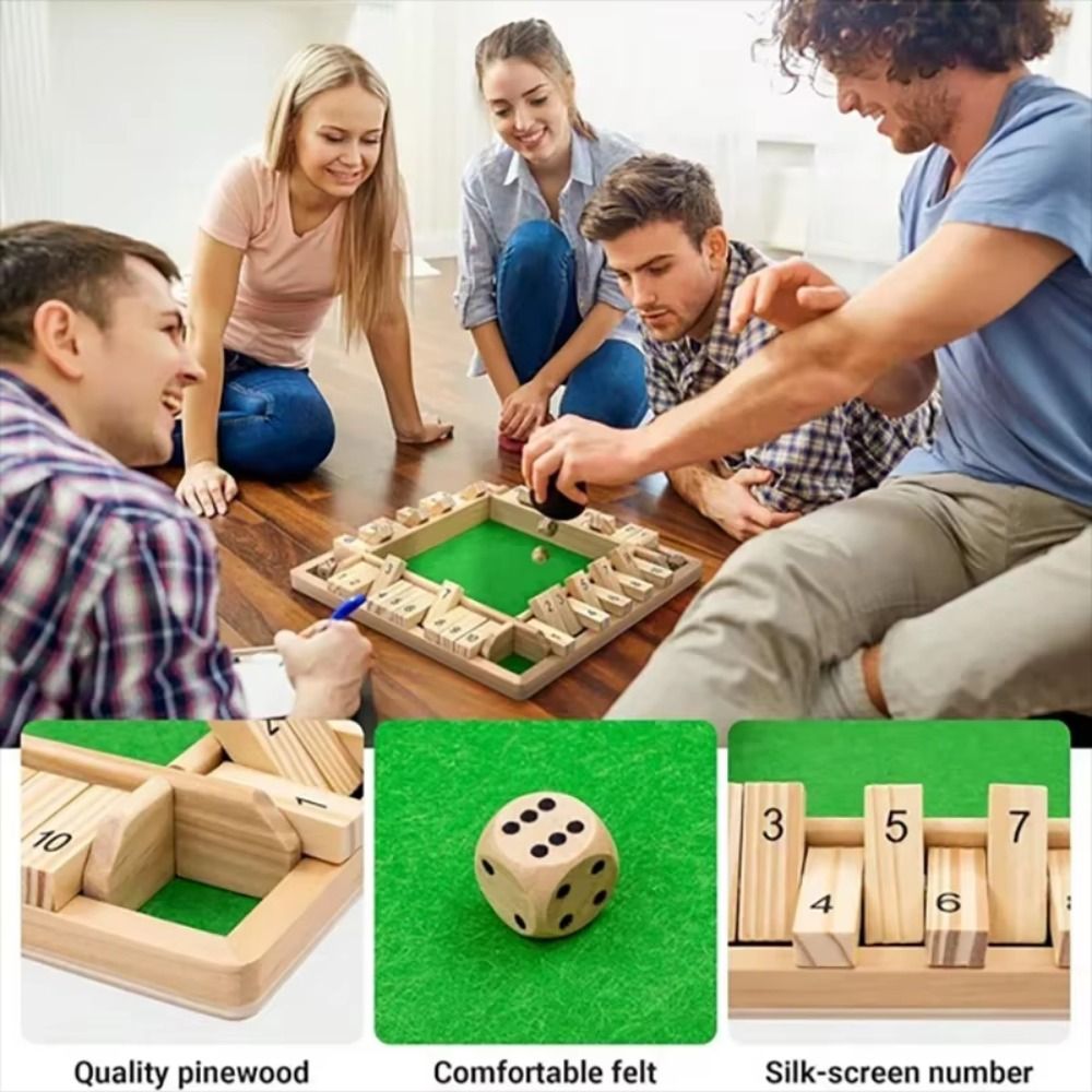 Classic Shut The Box Table Board Game Toy Developing Intelligent ...