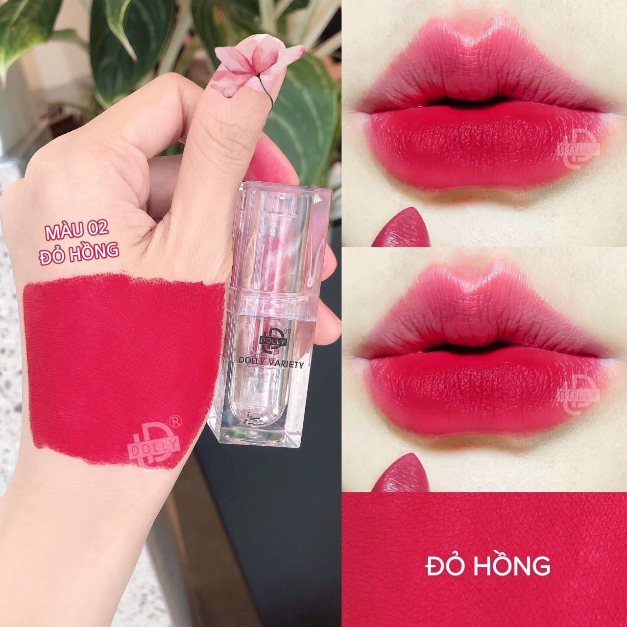 Son thỏi lì siêu mịn môi DOLLY VARIETY [Màu Đỏ hồng khô]