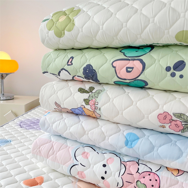 Cotton-padded bedspread A-type thick sanded bedspread Household double-washed cotton mattress protective cover