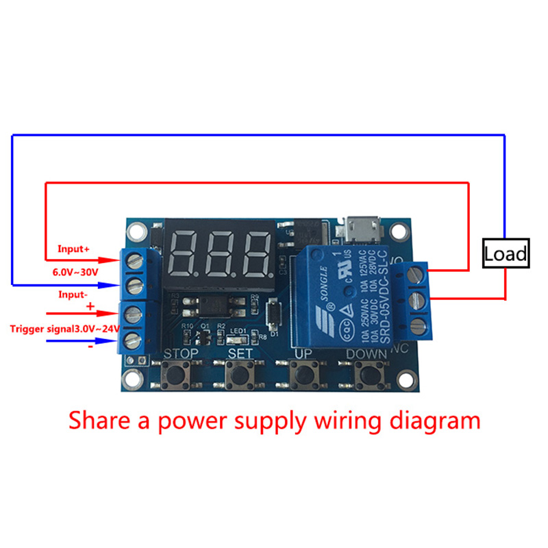 Dc 6V-30V 1 kênh 5V Mô-đun Rơle độ trễ thời gian mô-đun Rơle kích hoạt Off/On chuyển đổi thời gian chu kỳ 999 phút cho Arduino bảng Rơle