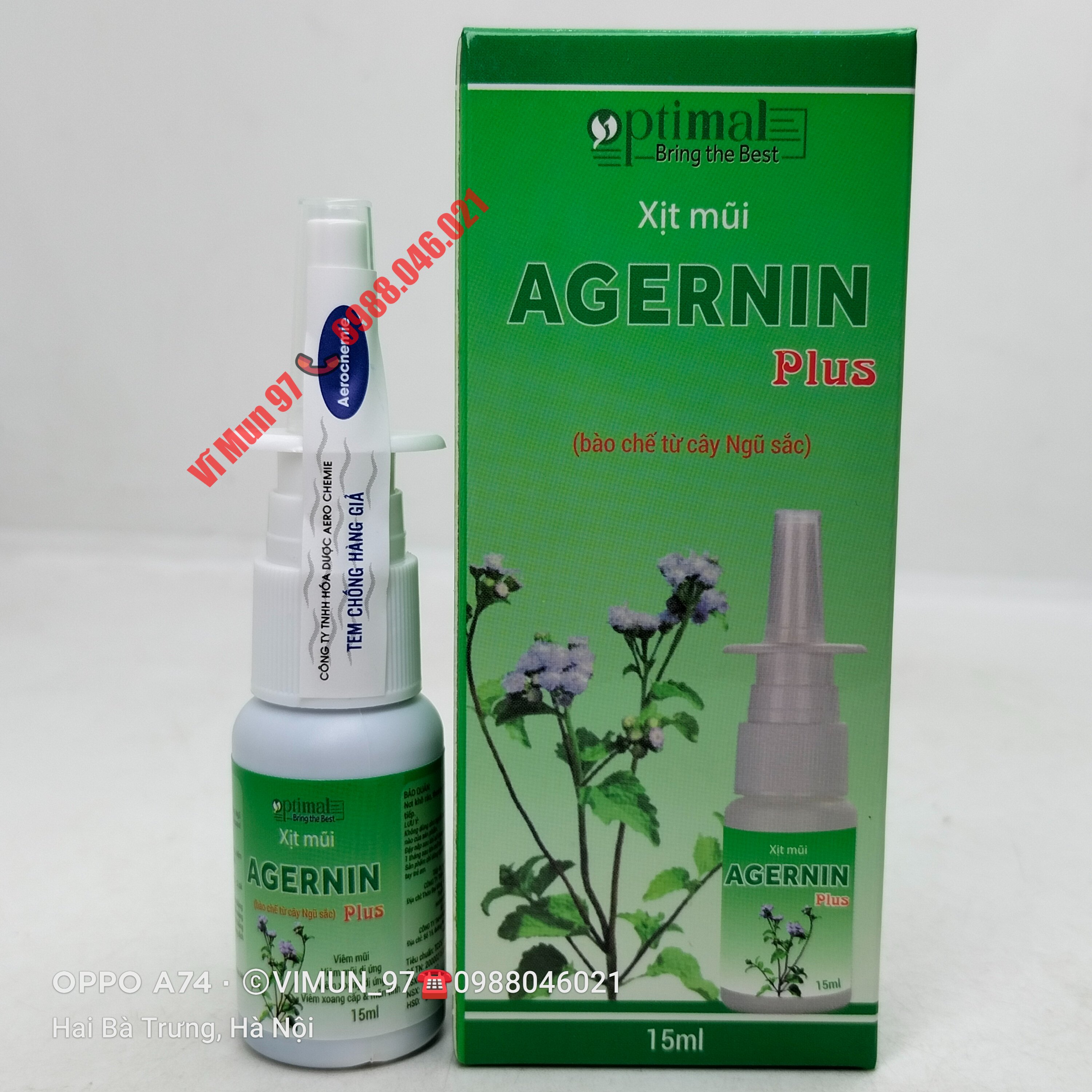 Xịt mũi AGERNIN Plus chai 15ml