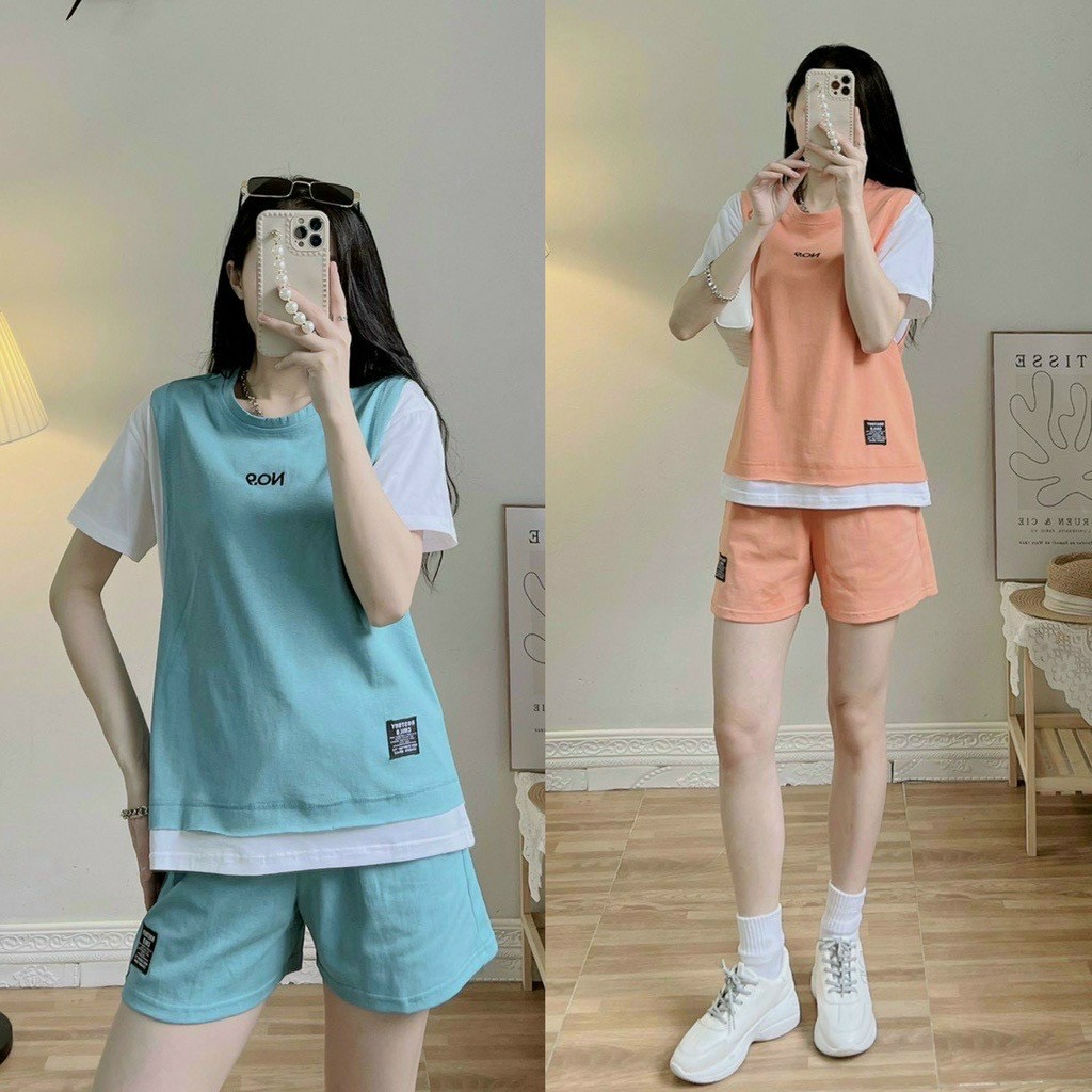 [HCM] SET BỘ COTTON n9o ĐÙI PHOM RỘNG IN CHỮ-tp000