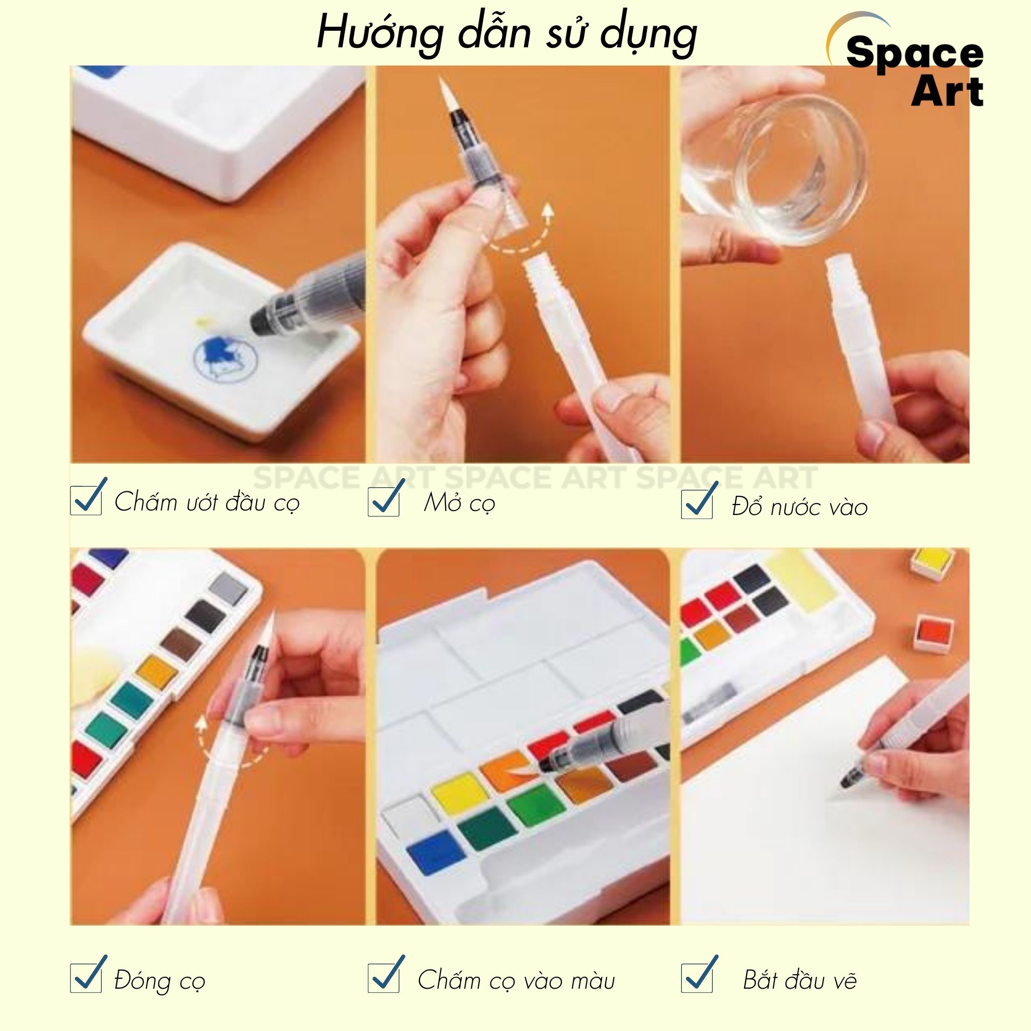 [Space Art Store][Chính hãng] Cọ nước water brush Mont Marte  vẽ màu nước (cây lẻ)