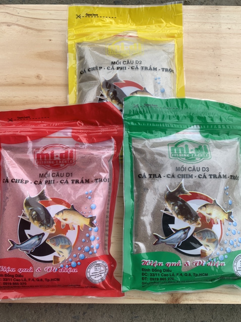 Mồi câu d1, d2, d3