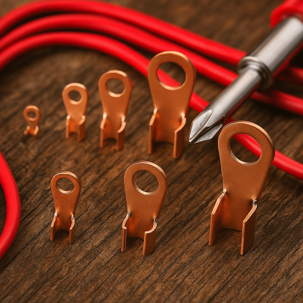 Connector OT Type Wire Terminal Red Bare Nose Lugs Crimp Terminals ...
