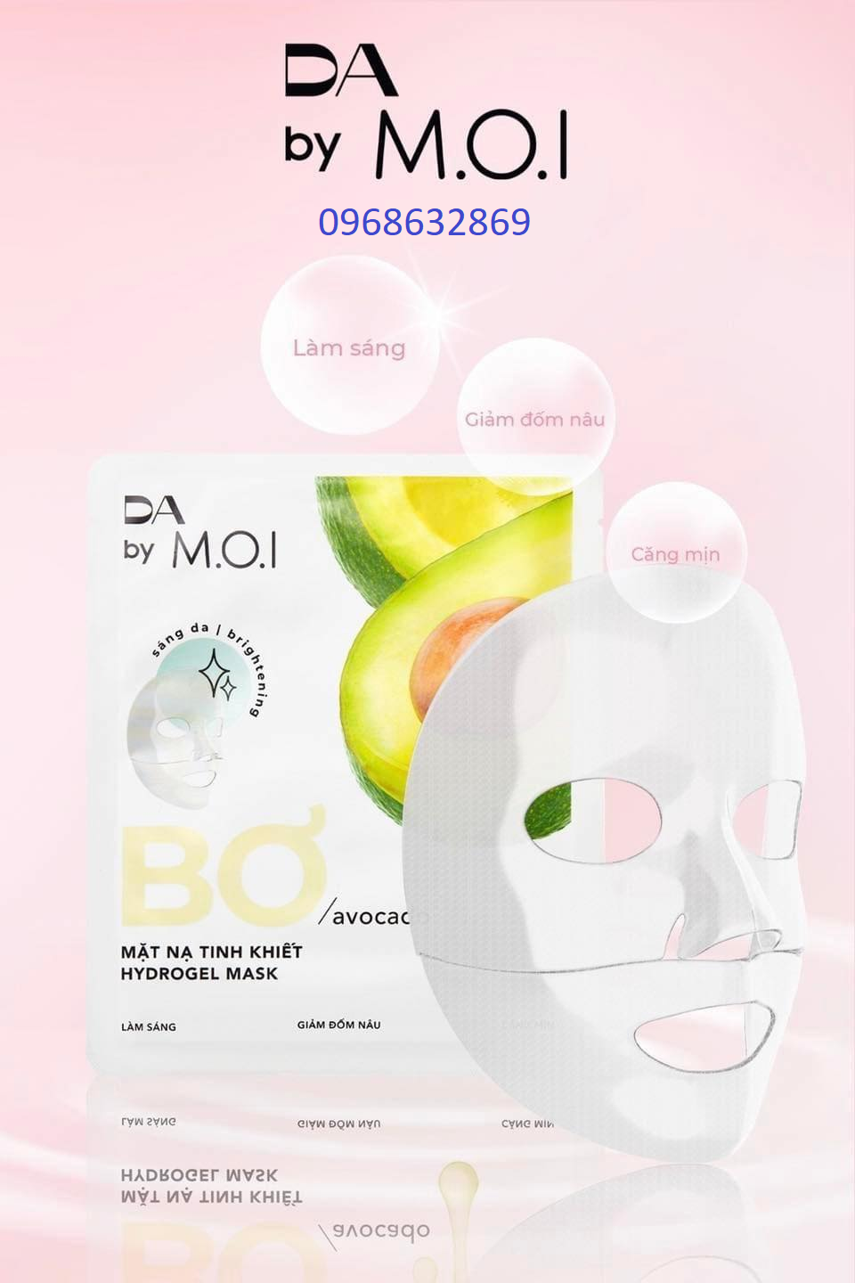 Mặt nạ bơ tinh khiết Hydrogel DA BY M.O.I (Hộp 3 miếng)