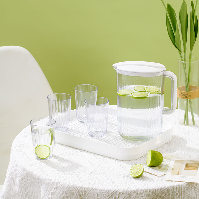Cold water kettle, cup tray combination, plastic tea pot, fruit tea, transparent cold water kettle, drinking water utensils set