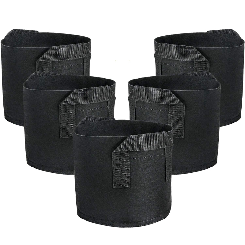 Water Container Cloth Fabric Pots Container, 5 Pack 3 Gallon Plant Grow Bags, Fabric ...