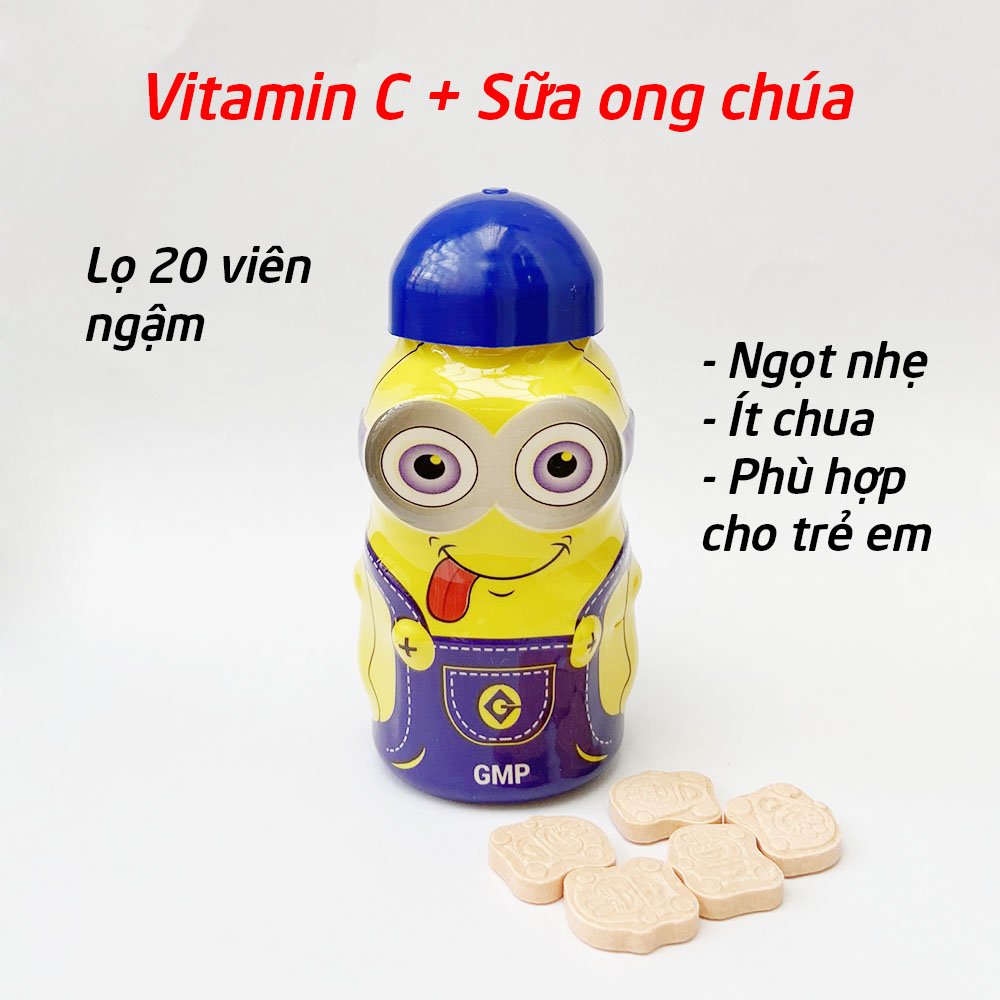 Viên ngậm vitamin C sữa ong chúa dùng cho bé từ 2 tuổi ngừa chảy máu chân thumbnail