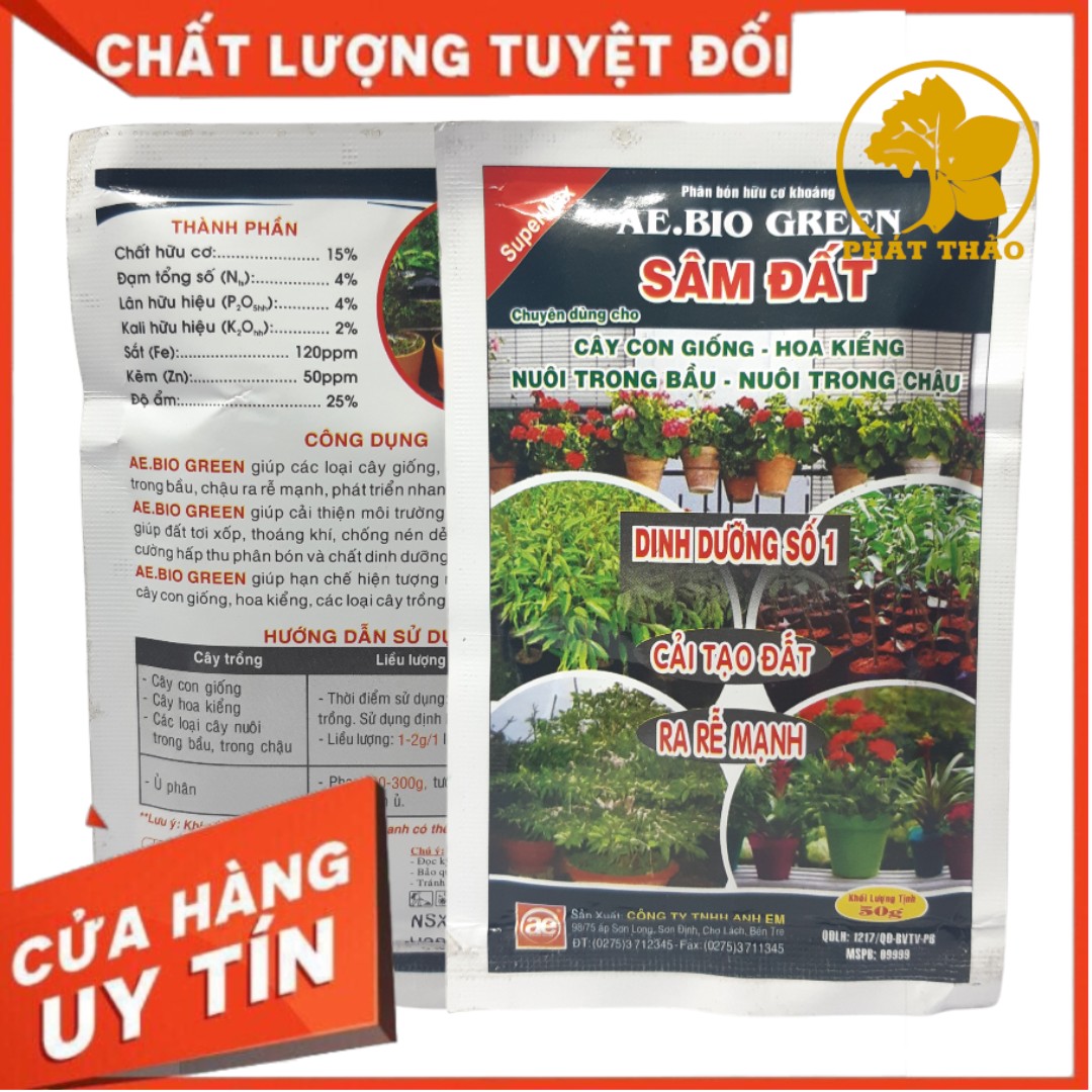 Phân bón hữu cơ khoáng Sâm Đất Ra rễ Cực Mạnh 50gr