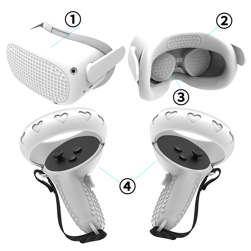 DISOUR Oculus Quest 2 Case VR Touch Controller Shell Lens Handle Grip Protective Cover Set For Oculus Quest 2 VR Accessories