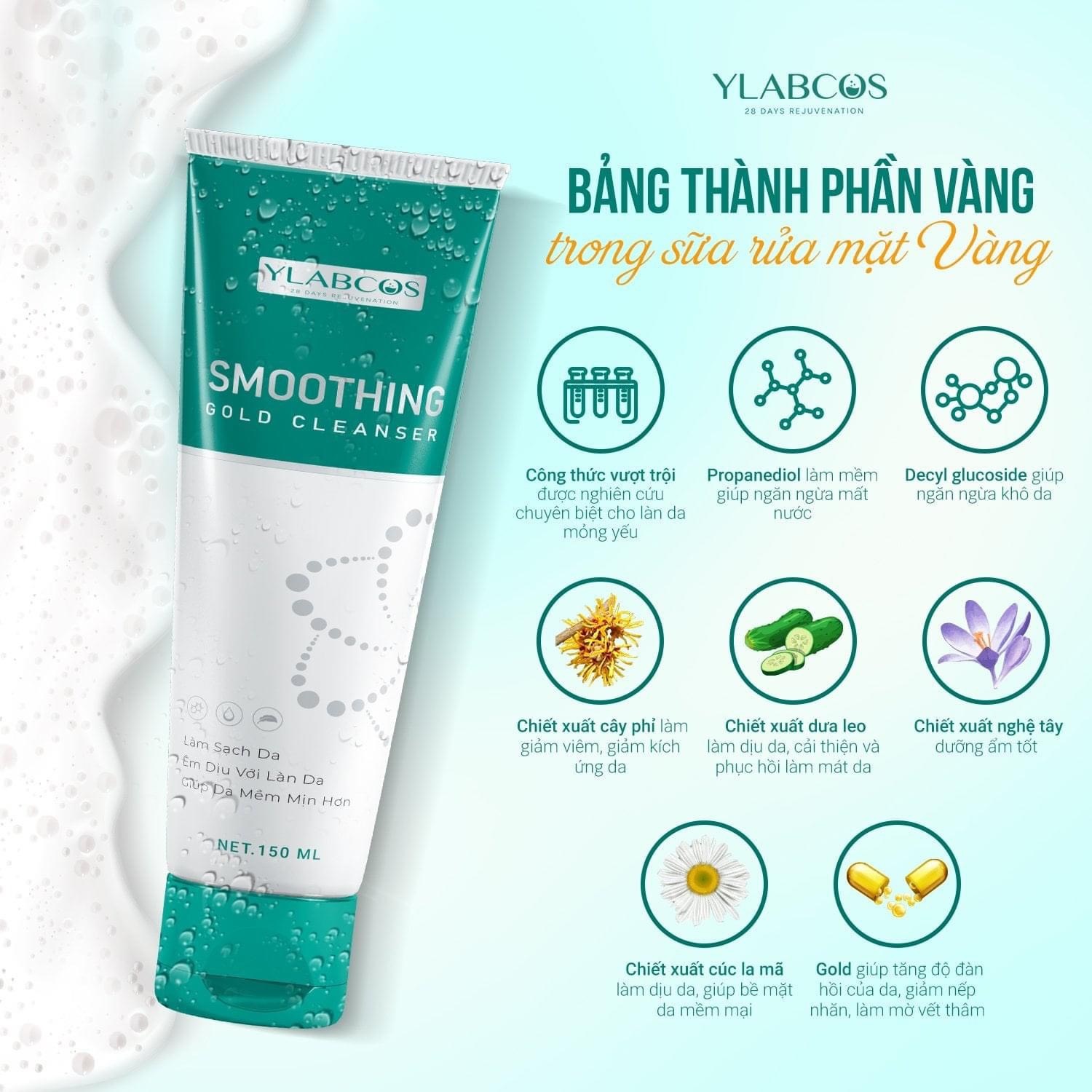 Sữa rửa mặt vàng Dr Lacir - Sữa rửa mặt Smoothing Gold Cleanser Dr Lacir