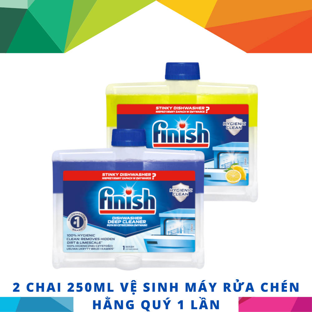 [Finish Chính Hãng] Chai 250ml dung dịch vệ sinh sạch sâu cặn bẩn máy rửa chén gia đình Finish EU) – (Khuyên dùng 3 tháng 1 lần).