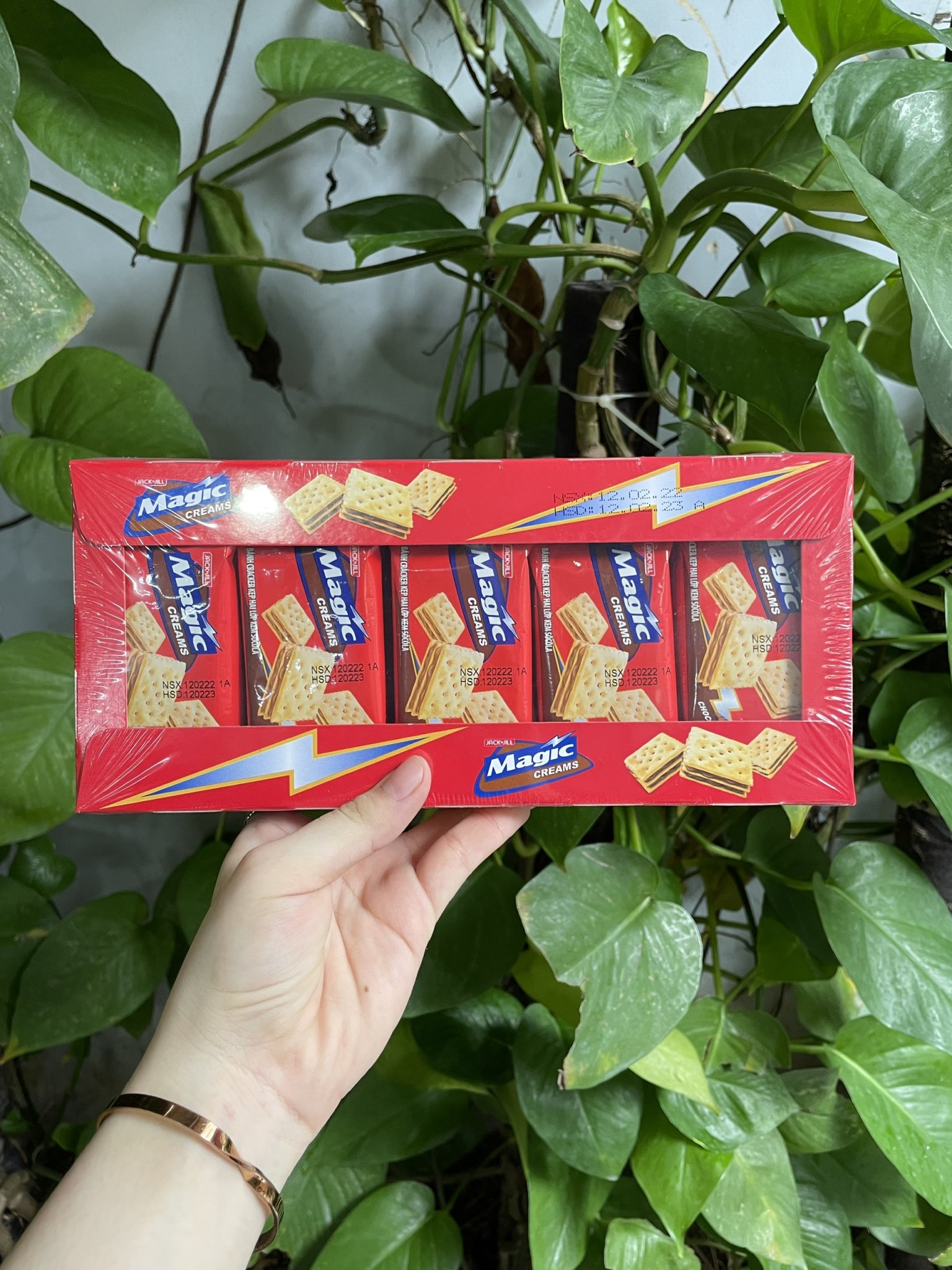 Bánh Magic Cracker Siêu Giòn Hai Lớp Kem Sôcôla (Hộp 20 gói)