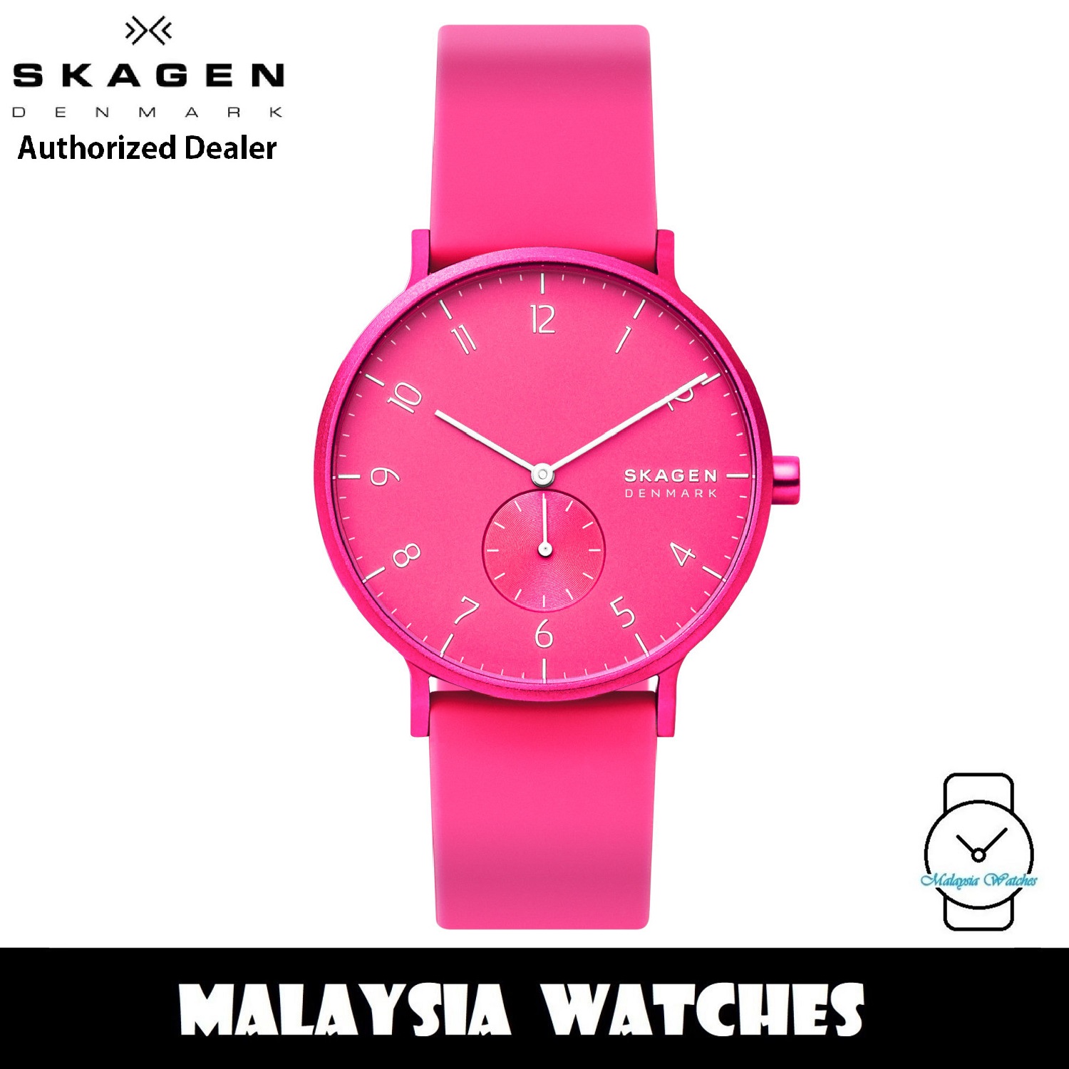 時計 AAREN KULOR SKW6559 Amazon | Skagen Men's Aaren Kulor SKW6559 Pink Silicone