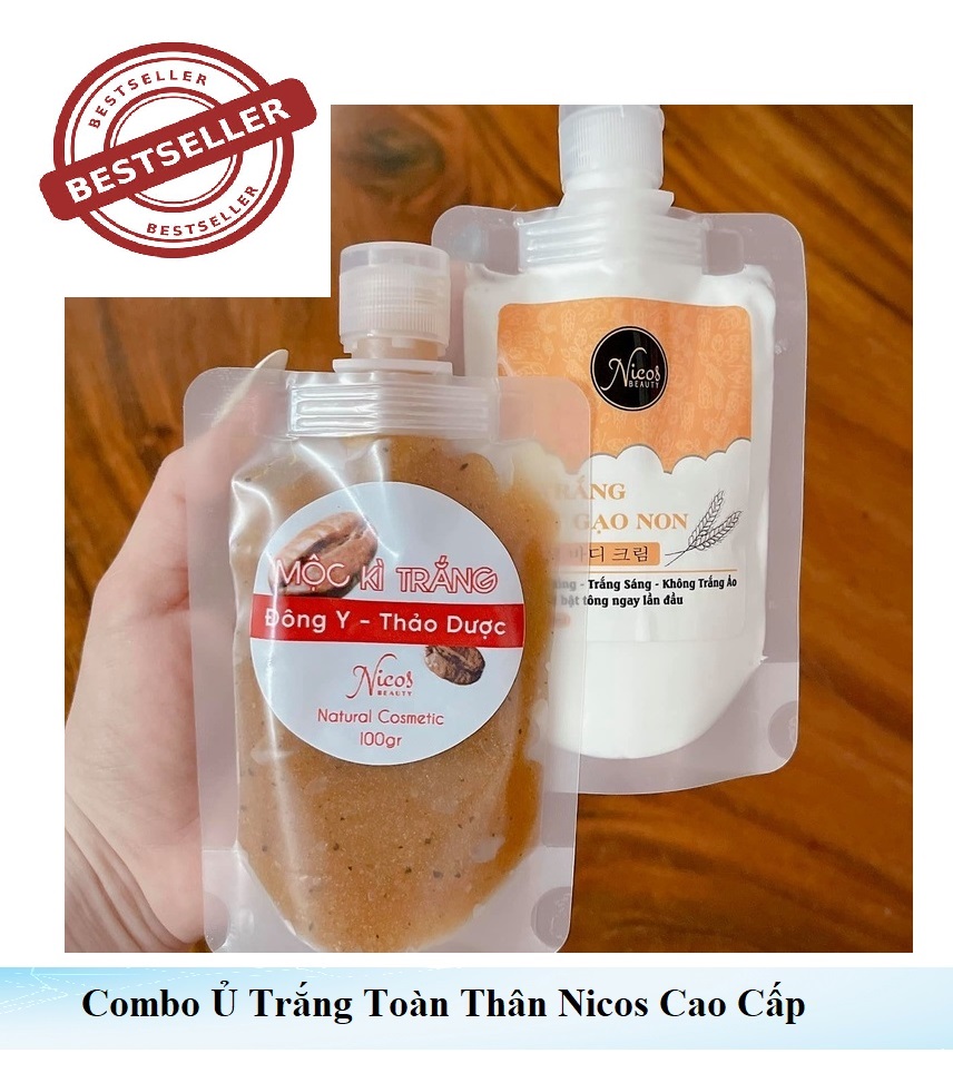 Combo ủ trắng toàn thân cốt gạo non nicos - mẫu mới