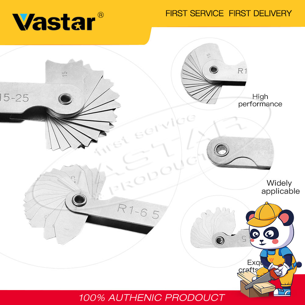 Vastar Radius Gauge R1R100 Fillet Gauge Feeler Metric Engine Cylinder Head Curve Measuring Tool