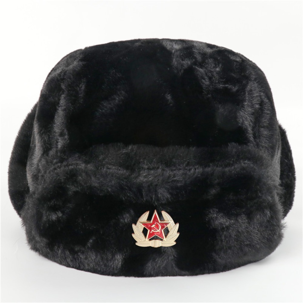 IZO Ear Protection Lei Feng Hat Soviet Emblem Keep Warm Russian Hat Army Pilot er Hats Unisex