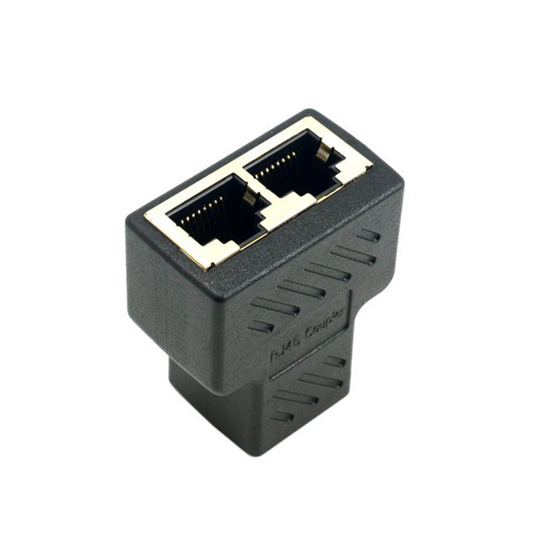 RJ45 Port Network Cable Splitter Extender Plug Adapter Split Into Two Splitter. 