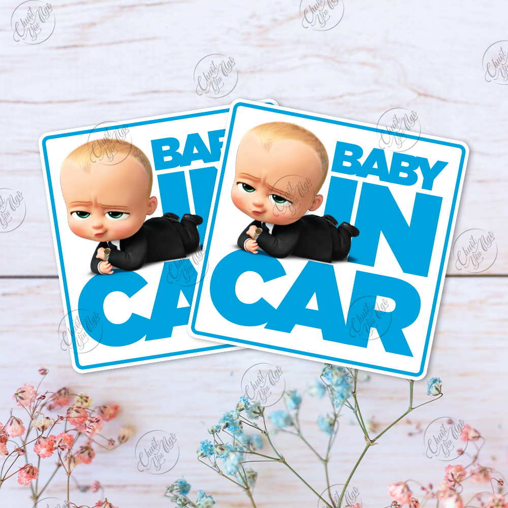 Combo 2 miếng dán Baby In Car bé trai