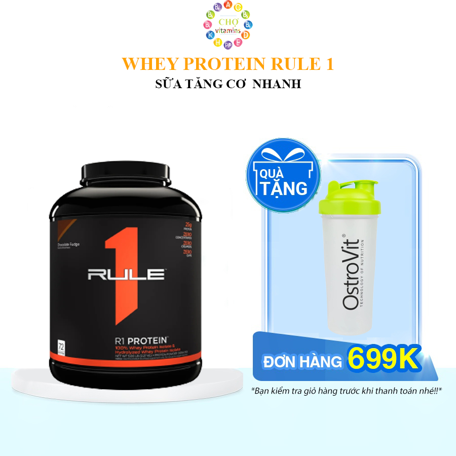 Sữa Tăng Cơ Nhanh Whey Protein Rule 1 - Chính Hãng Mỹ (5lbs)