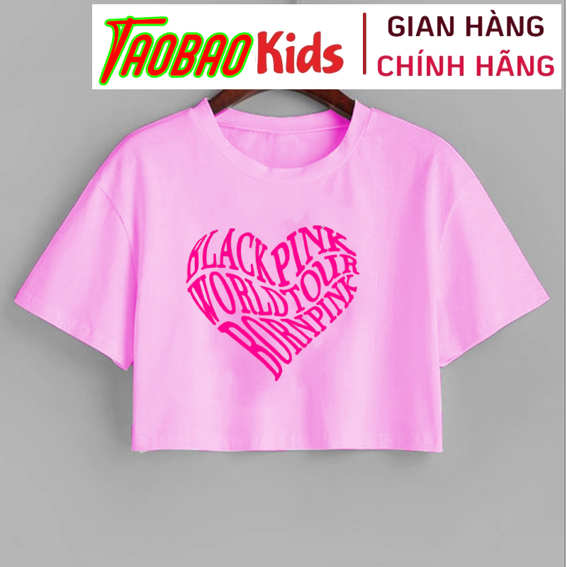 Áo crop top bé gái hiphop học nhảy mê kpop blackpink , áo thun hiphop trẻ em bơ kids a chất thun cotton mát