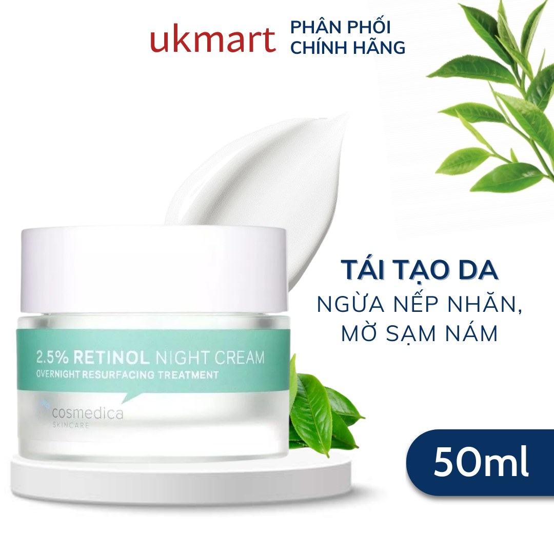 Kem Dưỡng Da Ban Đêm Cosmedica 2.5% Retinol 50g 2.5% Retinol Facial Night Cream Săn Chắc Căng Mịn Trắng Sáng thumbnail