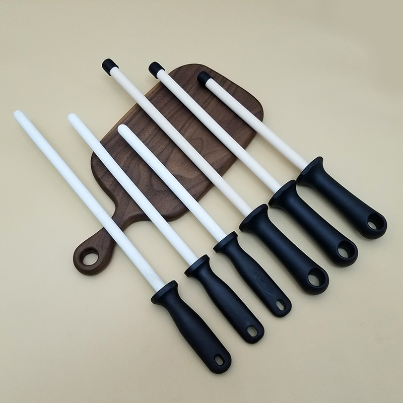 【Hot item】 Ceramic Sharping Rod Kitchen Sharpening Sticks Sharpener Handle Ceramic Sharpening Bar Tool Sharp Grinding Tool Musats