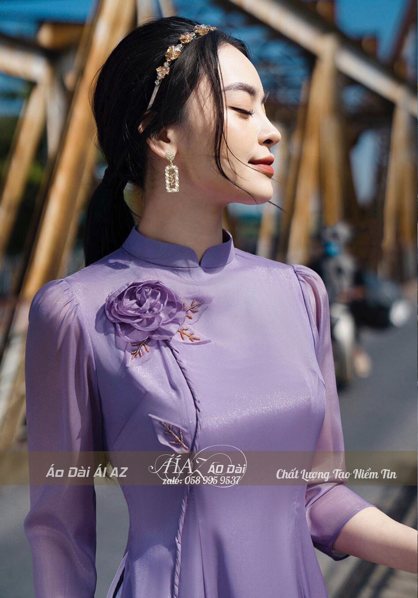 Áo Dài Cách Tân Nữ Thủ Công 4 Tà AD40