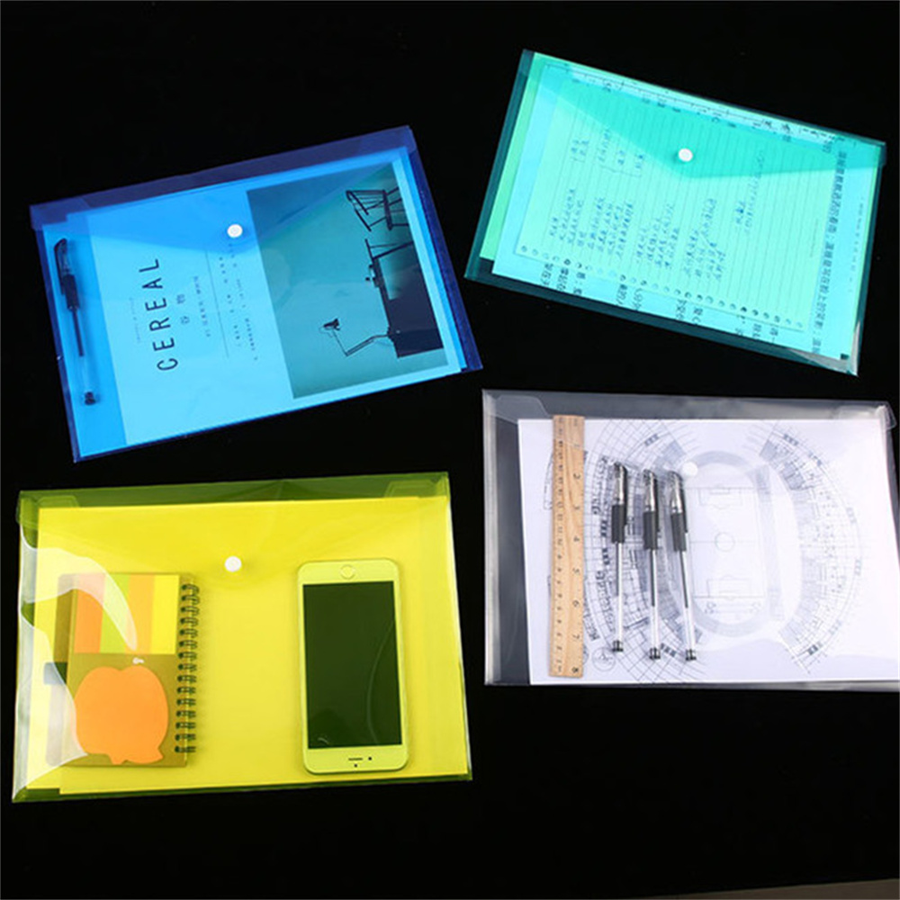 Multifunctional Document Pouch Plastic Filing Products Portable File Folder A4 Size Storage Bag Lightweight Expanding Wallet