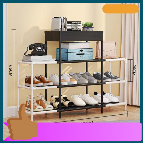 Easy Assemble Tier Shoe Rack Storage: Metal Multi Layer DIY Rak