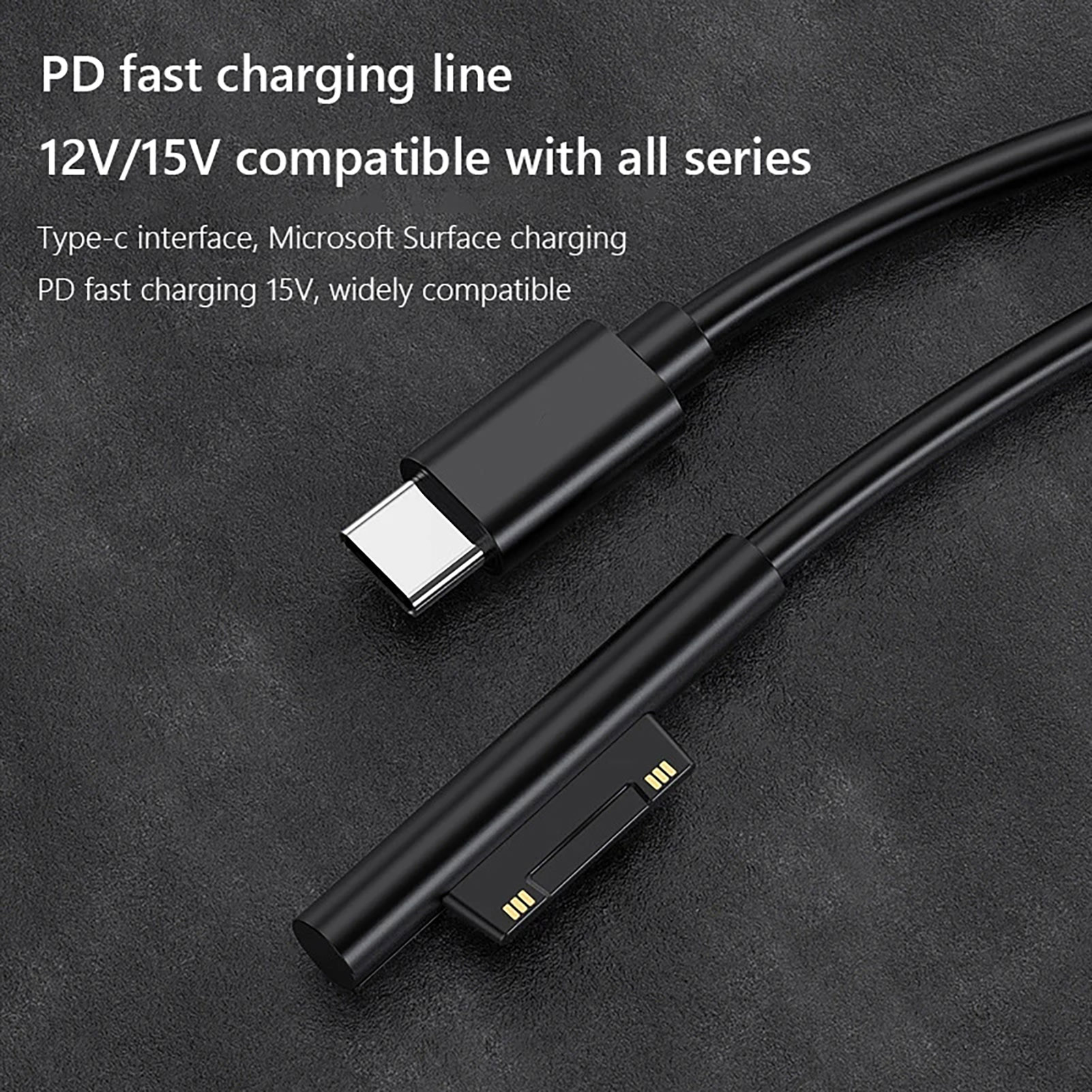 Lm USB-C sạc bề mặt cáp sạc 15V/3A Loại-C cáp cho Bộ chuyển đổi cho Surface Pro 7 3 4 5 6 nhanh chóng sạc cáp Bộ sạc máy tính bảng cho Surface Book cung cấp điện tương thích với bề mặt đi chất lượng cao