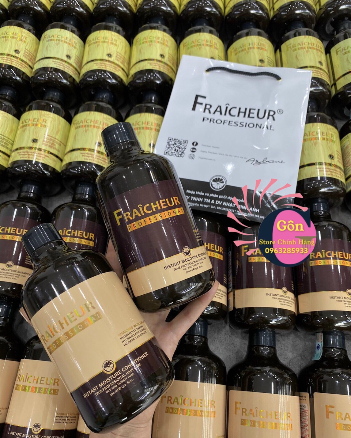 Dầu gội và dầu xả dưỡng ẩm phục hồi fraicheur instant moisture ̀500ml x 2