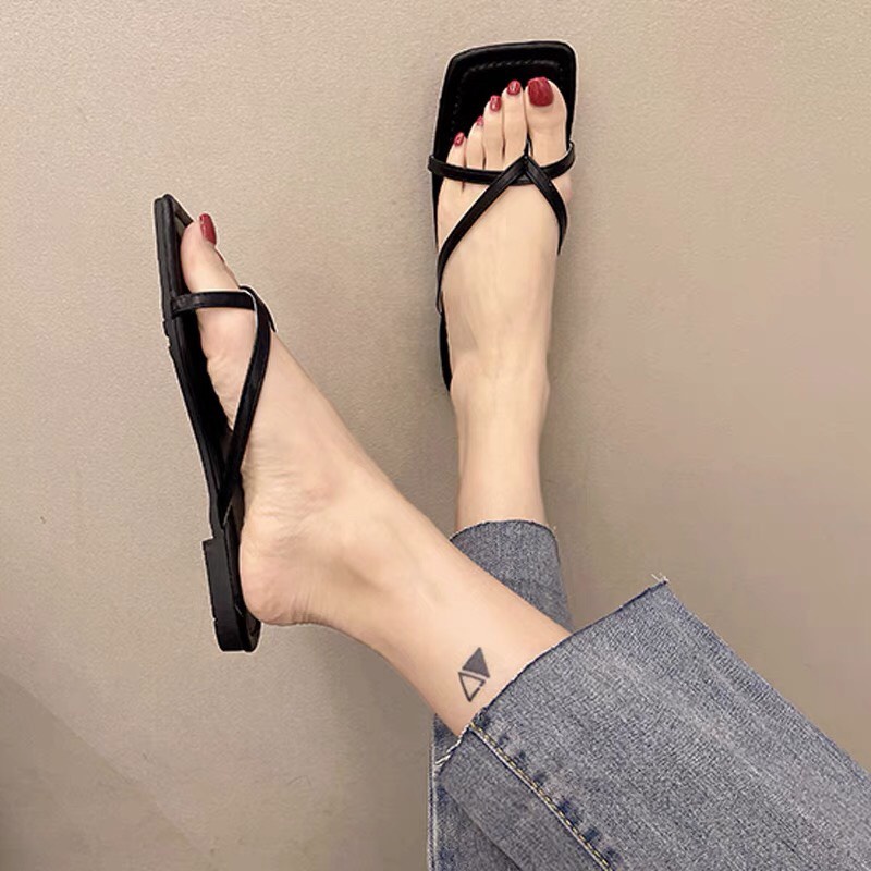 [Hoàn Tiền 15%]Dép nữ quai ngang kiểu hàn quốc 2 màu cực xinh , dép kẹp  xỏ ngón thời trang sang chảnh kèm ảnh thật và clip 004