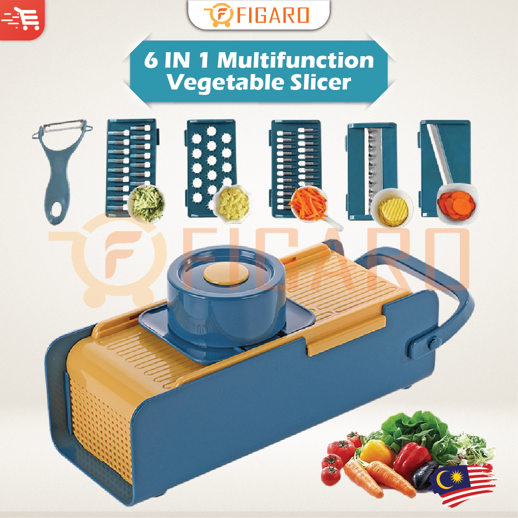 Figaro 6 in 1 Multifunctional Vegetable Slicer Pemotong Sayur Shredder