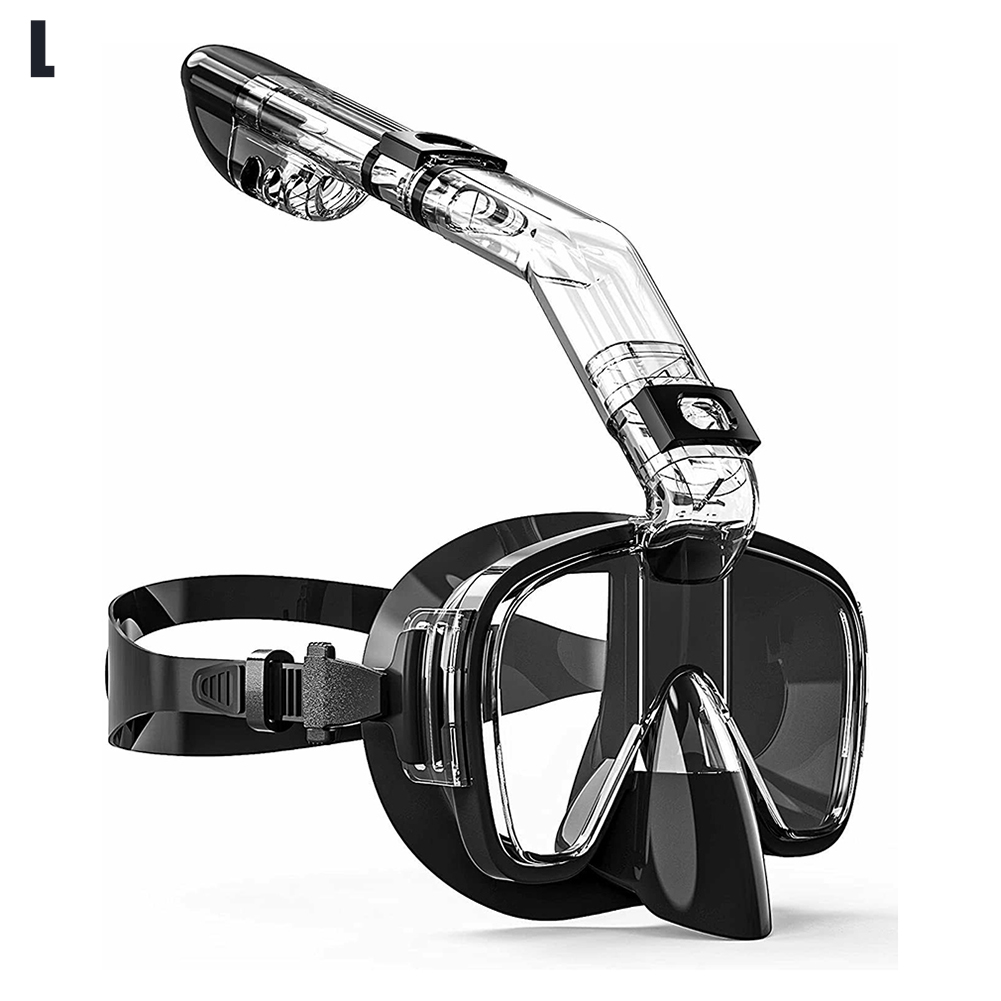 POKICH Half Face Snorkel Mask AntiFog 180° Panoramic View Diving Mask