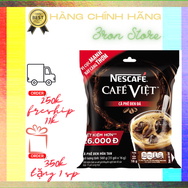 Cà Phê Đen Đá Nescafe Việt 2in1 Túi 35Gói*16G