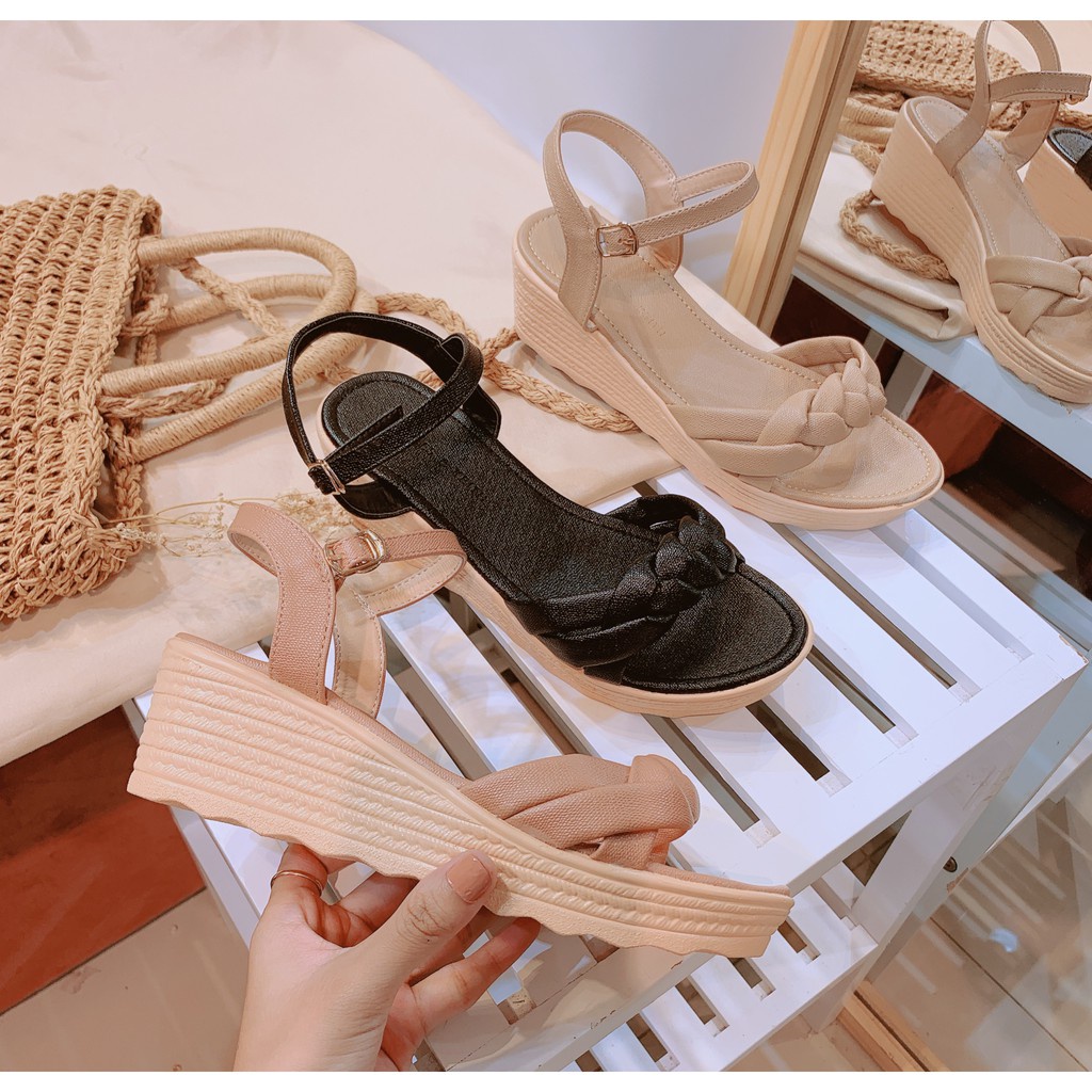 Sandal đế xuồng quai thắt bính  gót 5-6p SD-0269