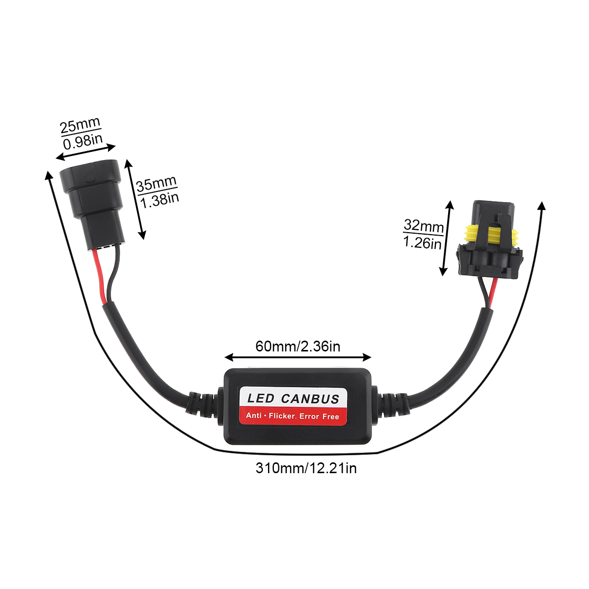 9005 / HB3 Headlight LED Canbus Decoder Canceller Error Free Resistor Anti Flicker Warning Error Canceller