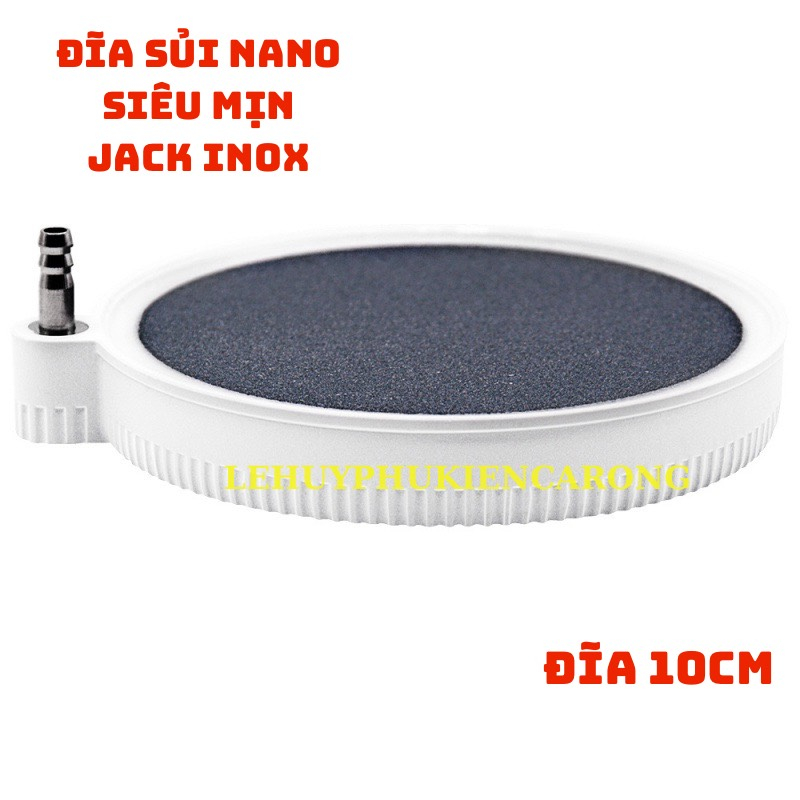Đĩa sủi nano siêu mịn jack inox 5cm 10cm chìm trong nước