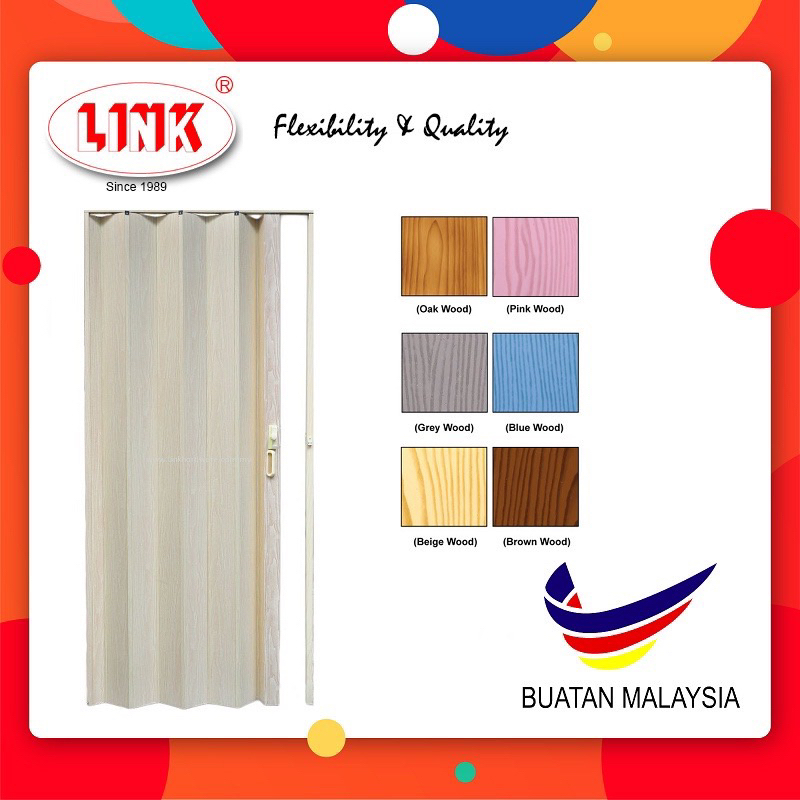 31 35” x 82 Link PINTU LIPAT PVC PVC FOLDING DOOR PINTU