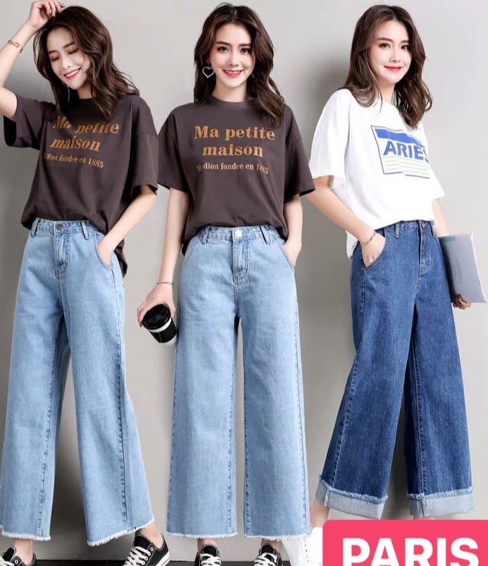 QUẦN JEAN BAGGY NỮ CHẤT BÒ XANH ĐẬM ỐNG SUÔNG RỘNG LOE LƯNG CAO NÂNG MÔNG TREND MỚI TREND 2022 CAO CẤP - PARIS FASHION