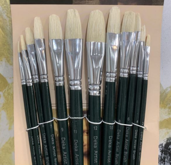 Bộ cọ lông lợn 12 cây vẽ acrylic, sơn dầu