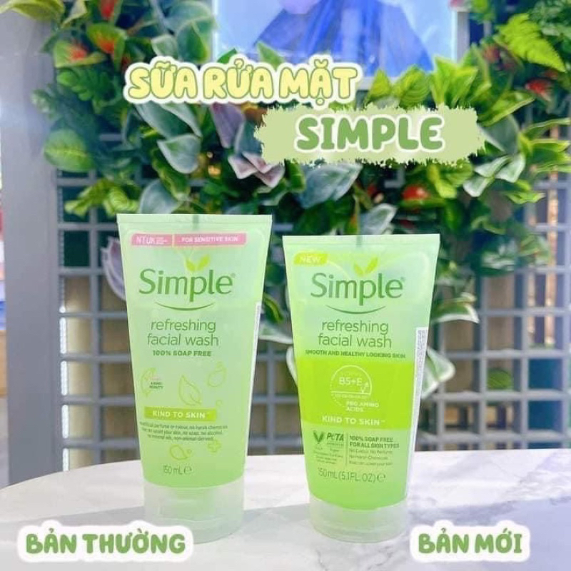Sữa rửa mặt dịu nhẹ simple kind to skin 150ml
