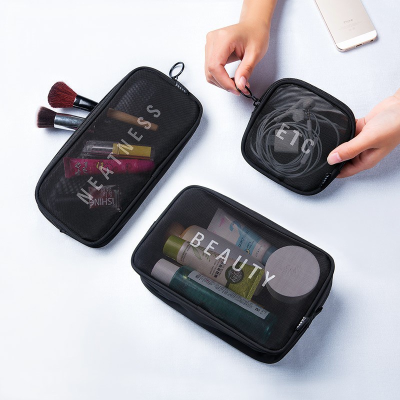 PVN61161 Bộ 3 Túi Lưới Đựng Mỹ Phẩm Đồ Makeup