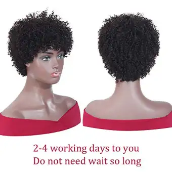 short human hair afro wigs