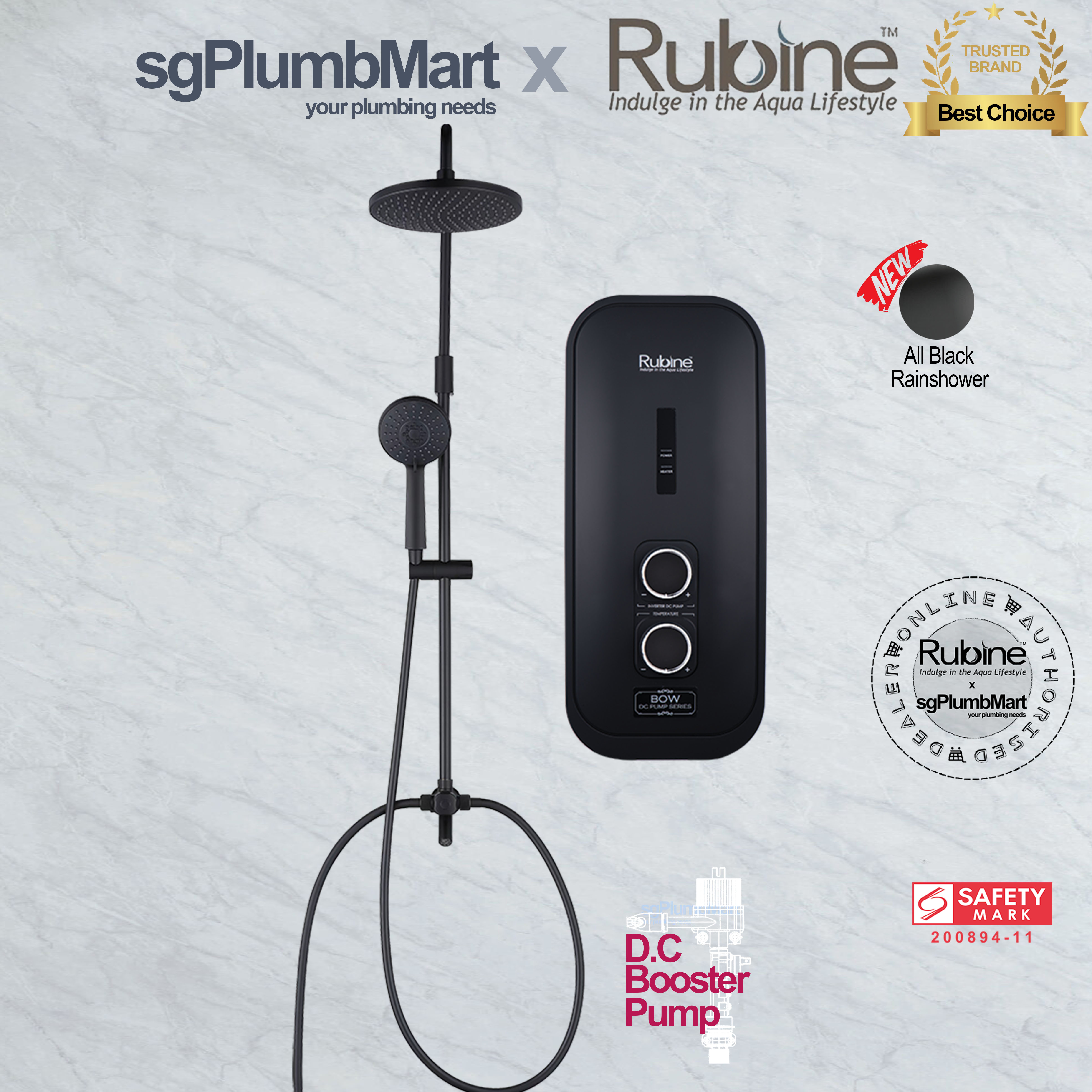 Rubine x sgPlumbMart RWH 3388 Instant Heater With Built-in DC